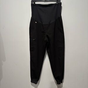 Figs Black High-Waist Jogger Scrub Pants